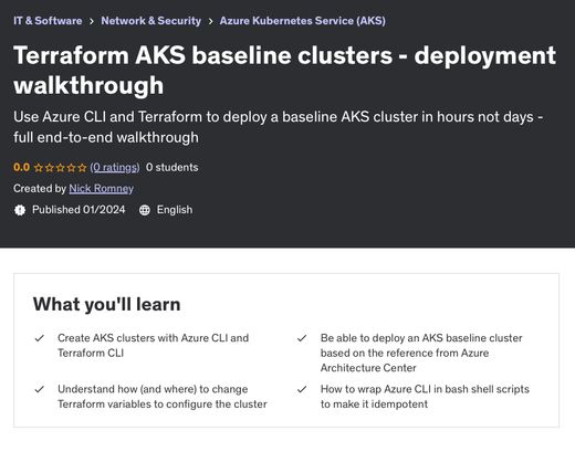 Terraform AKS baseline clusters - deployment walkthrough